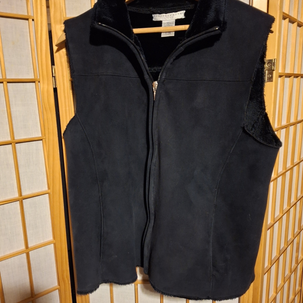 Geoffery Beene Black Zip-Up Vest